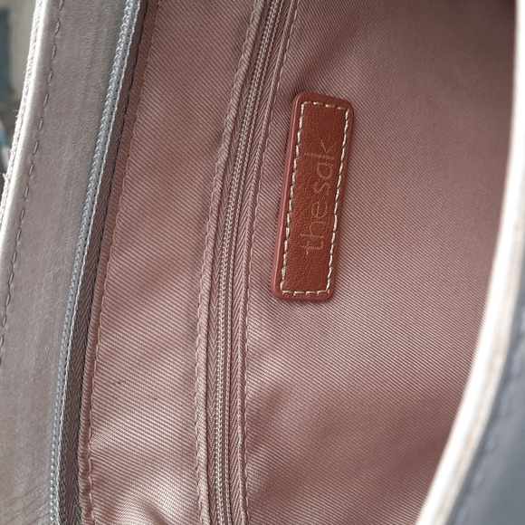 The Sak De Young Hobo bag, truffle stripe/silver, leather shoulder handbag - Picture 8 of 12